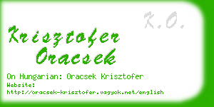 krisztofer oracsek business card